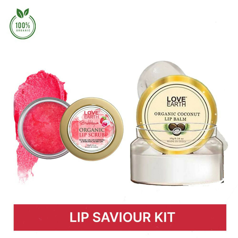 Love Earth Lip Saviour Kit for Skin Hydration & Moisturization, Chapped Lips With Bees Wax And Cocoa Butter