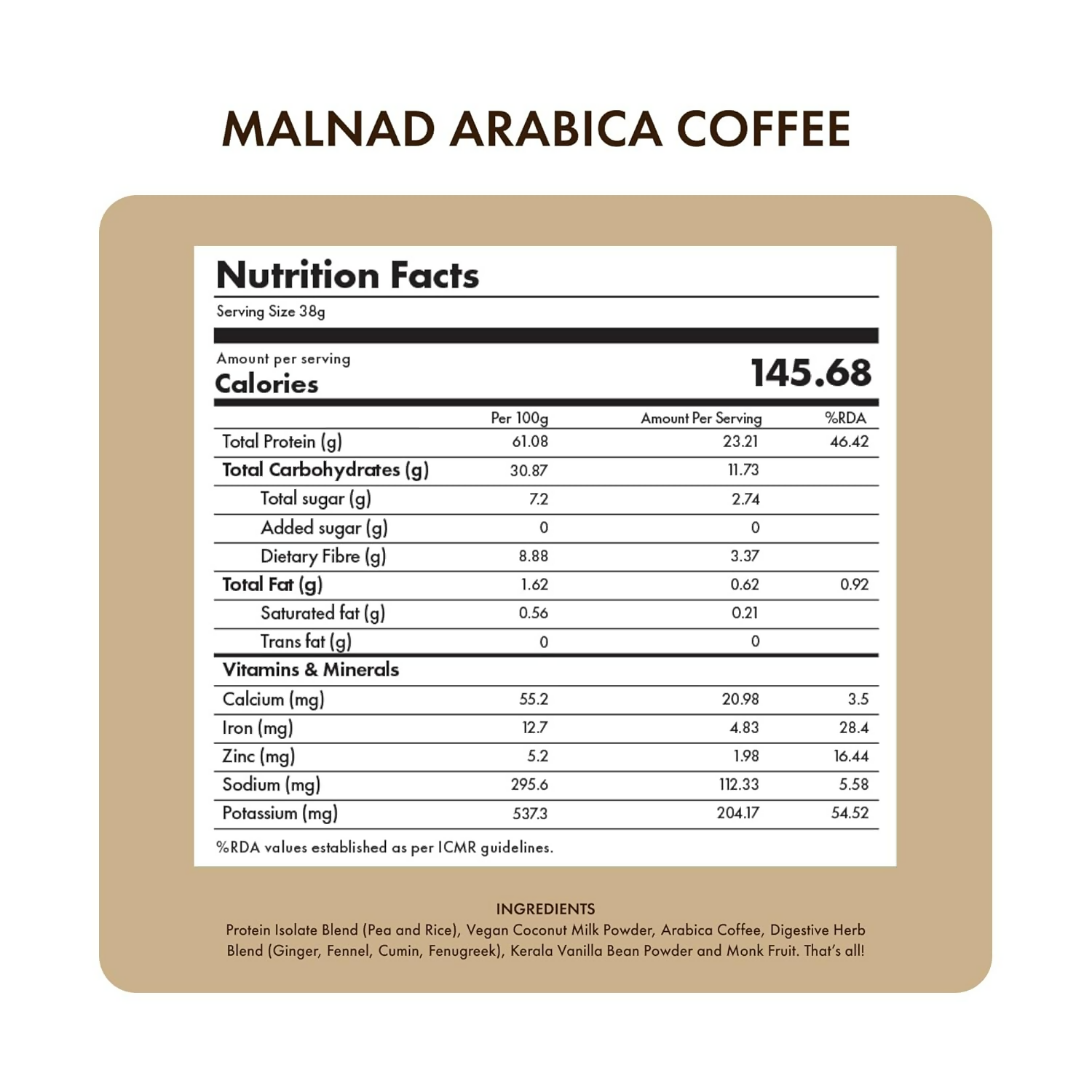 Cosmix No Nonsense Plant Protein (Malnad Arabica Coffee)