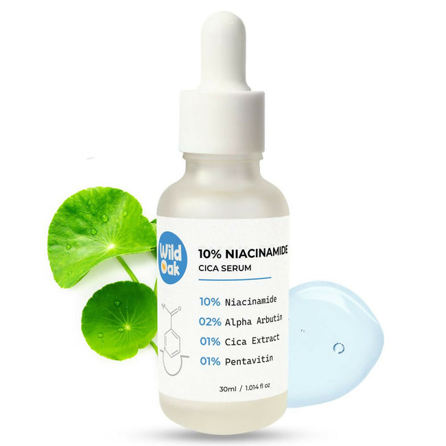 Wild Oak 10% Niacinamide Cica Serum For Face Reduces Sebum Pigmentation, Evens Skin Tone & Minimises Pores Hover Image
