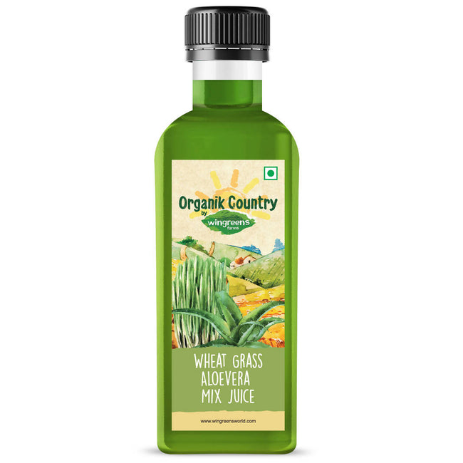 Wingreens Farms Wheat Grass Aloevera Mix Juice Hover Image