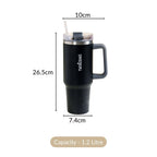Nestasia Tumbler with Handle Straw & Lid - 1.2L (Black)
