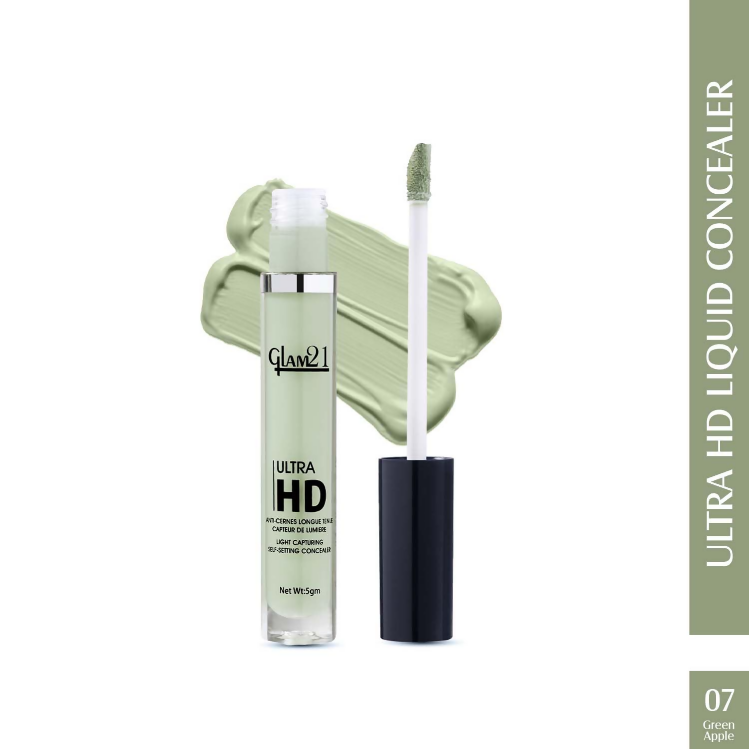 Glam21 Ultra HD Liquid Concealer for HD Finish - Green Apple