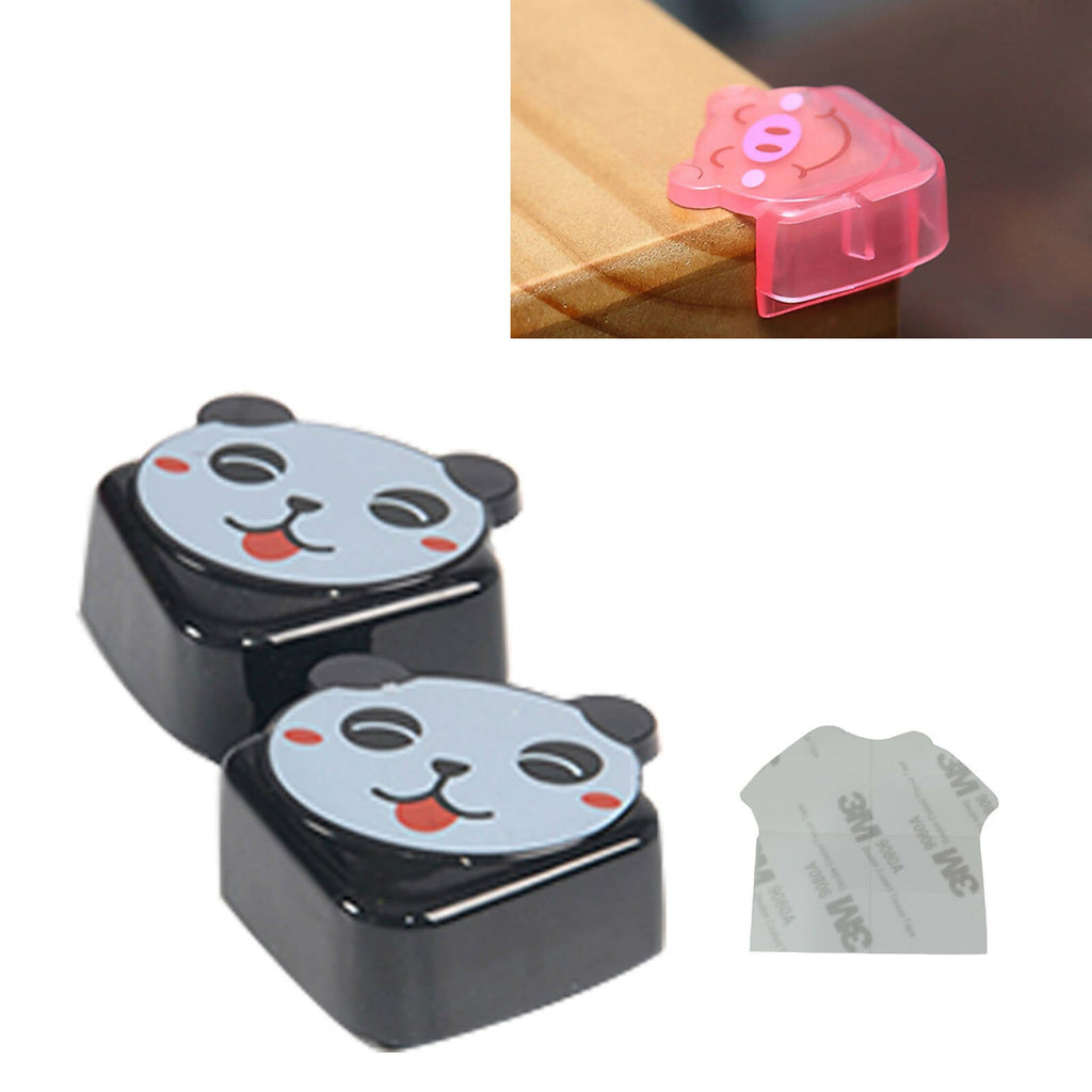 Safe-O-Kid Corner Guards Cushions Panda Shaped, Black For Kids Protection