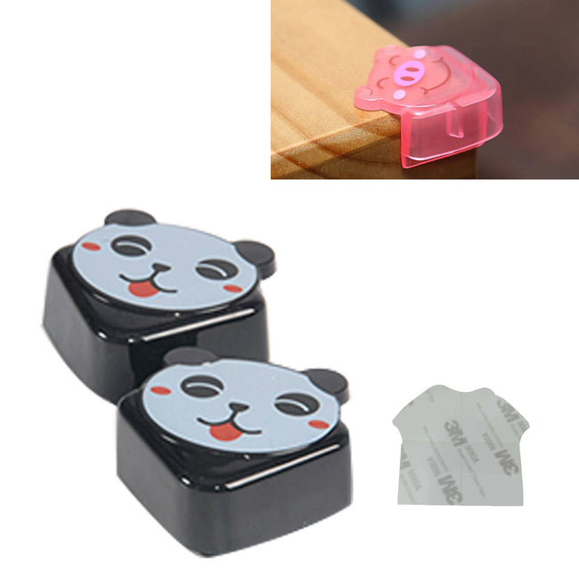 Safe-O-Kid Corner Guards Cushions Panda Shaped, Black For Kids Protection Hover Image