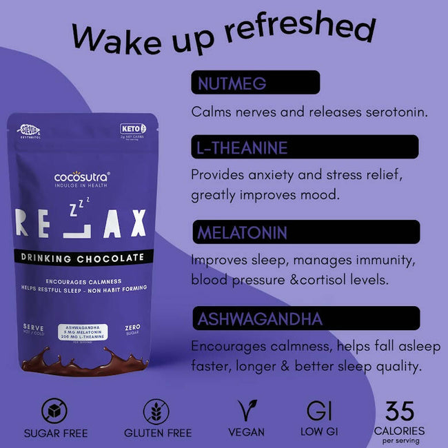 Cocosutra Lite - Relax - Sugar Free Drinking Chocolate Mix Main Image