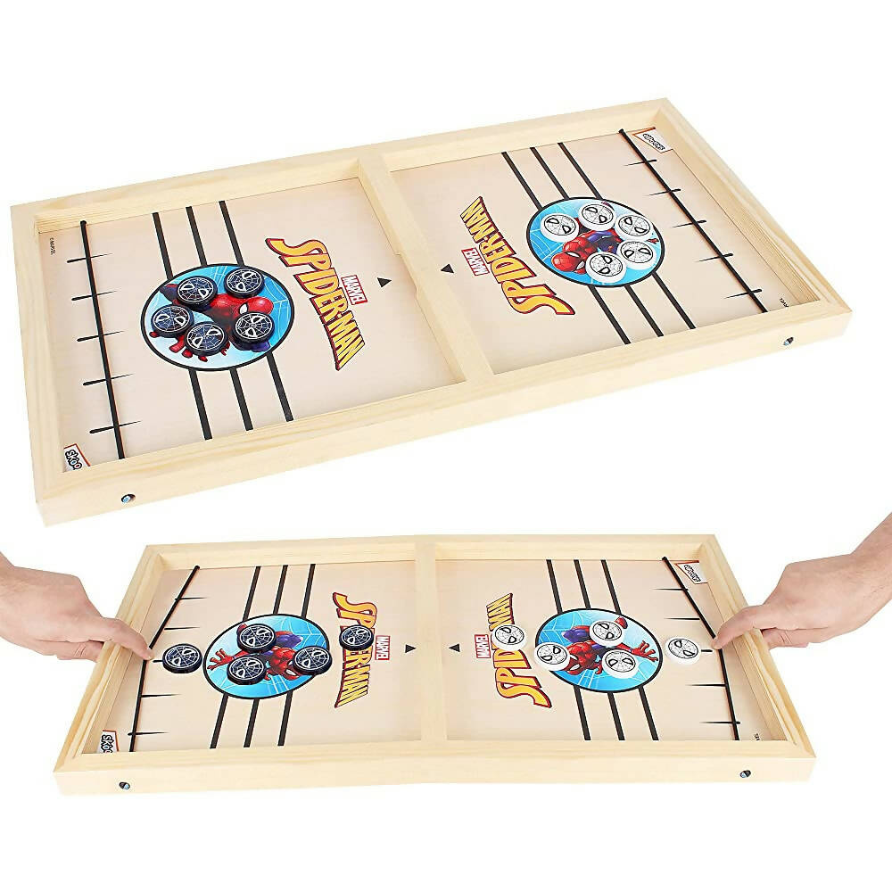 Skoodle Marvel Spider-Man Sling Puck Game, Super Fast Portable Table Board Game for Kids and Adults