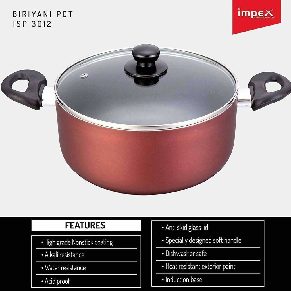 Nonstick Coated Aluminium Biriyani Pot (8 Litre,30 cm)