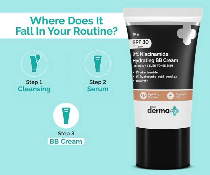 The Derma Co 2% Niacinamide Hydrating BB Cream with 1% Hyaluronic Acid Complex & Aquaxyl