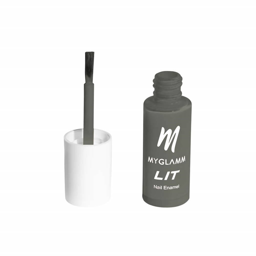 MYGLAMM LIT Nail Paint - Grounded - Smoky Grey Shade (7 Ml)