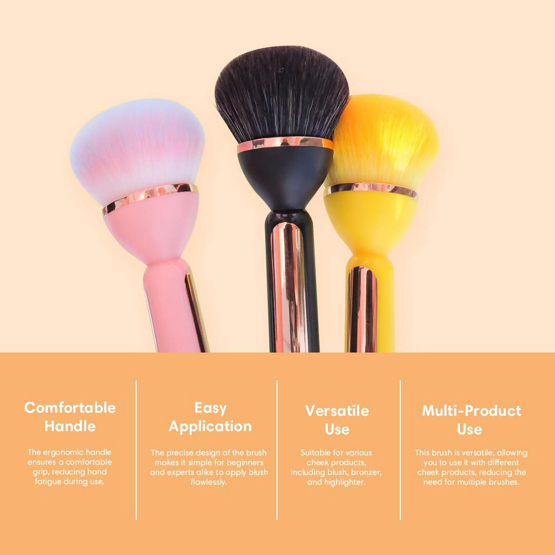 Gleva Multipurpose Professional Powder & Blush Cheek Brush - Pink