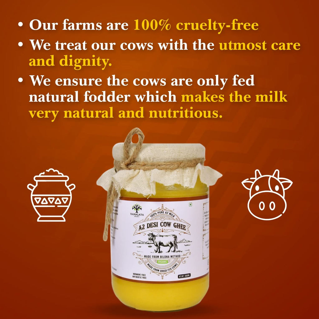 Vanalaya A2 Desi Cow Ghee Prepared By Traditional Bilona Method