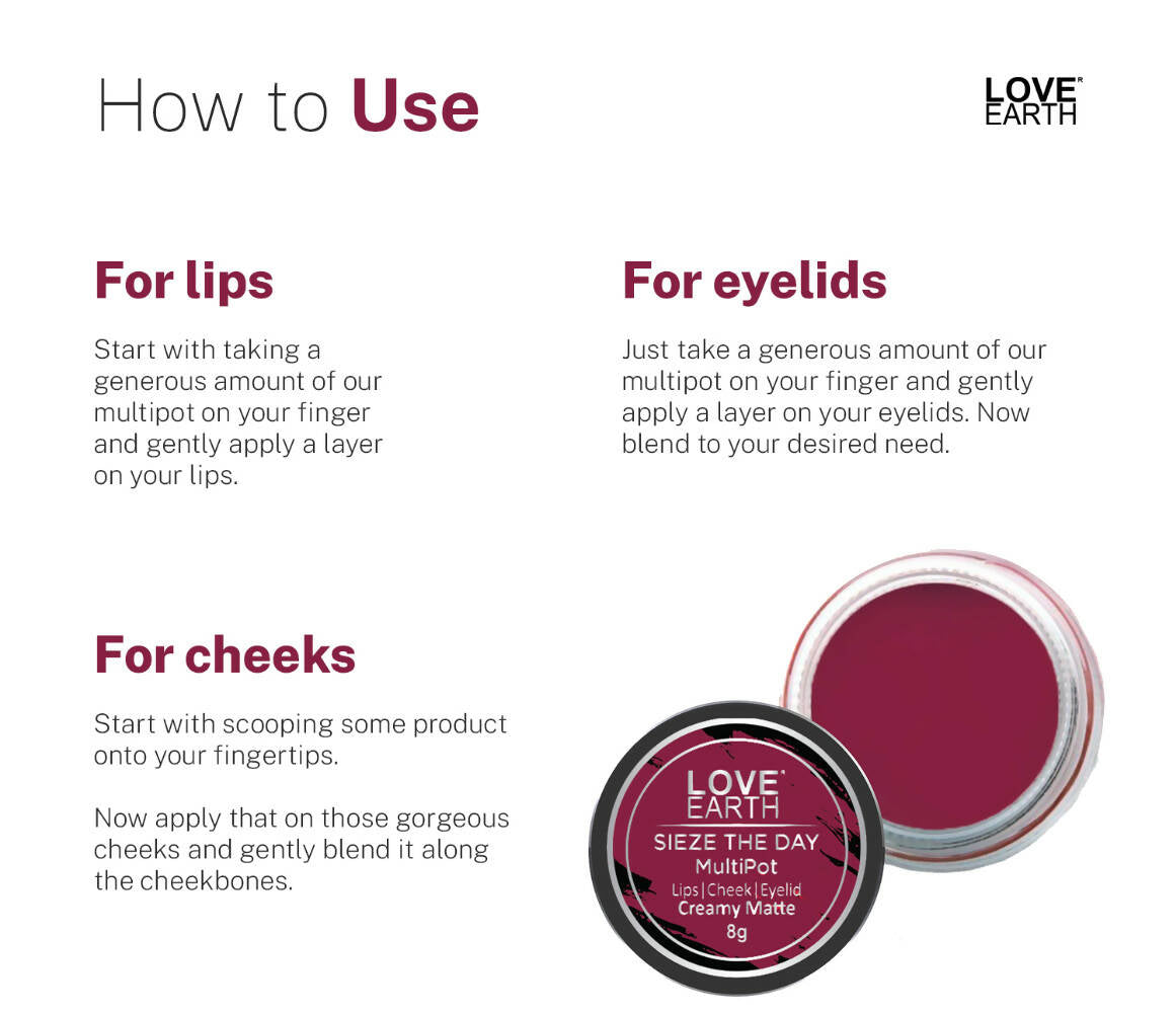 Love Earth Lip Tint & Cheek Tint Multipot-Sieze The Day