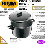 Hawkins Futura Hard Anodized Cook-n-Serve Bowl 5 L with Lid (ACB50)