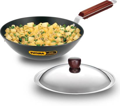 Hawkins Futura Deep Fry Pan Flat Bottom Wok with Lid 2.5 L 26 cm Diameter (ADL25S) Hover Image