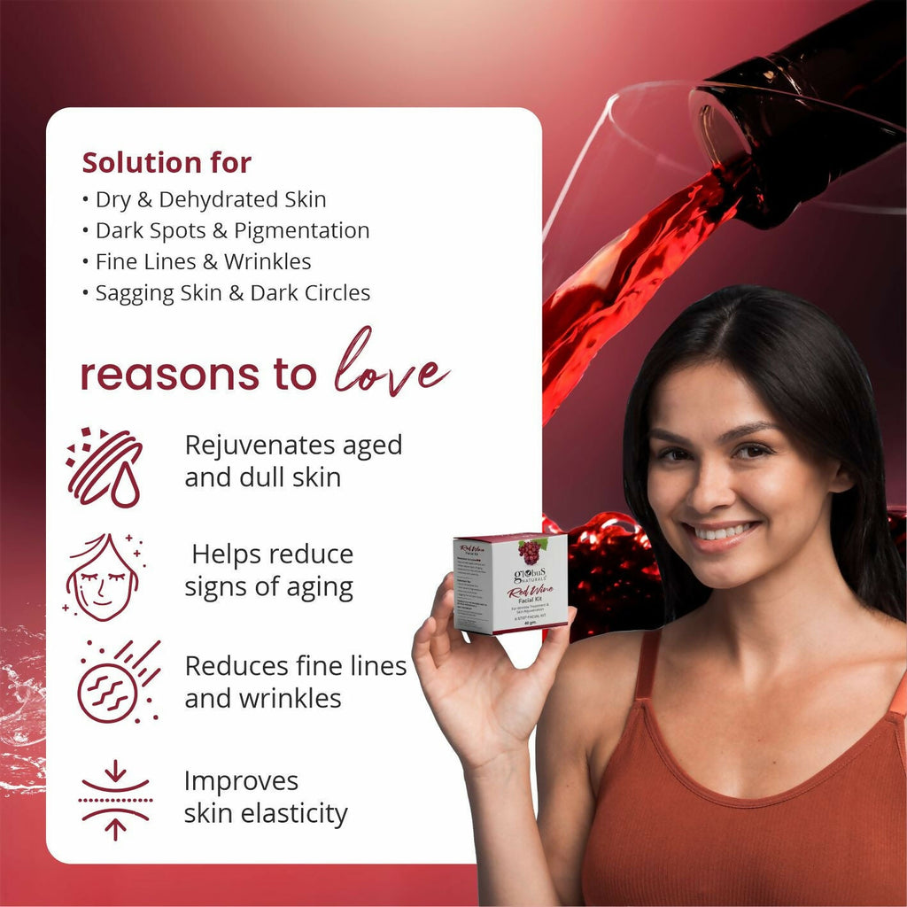 Globus Naturals Anti-Ageing Red Wine 6 Step Facial Kit