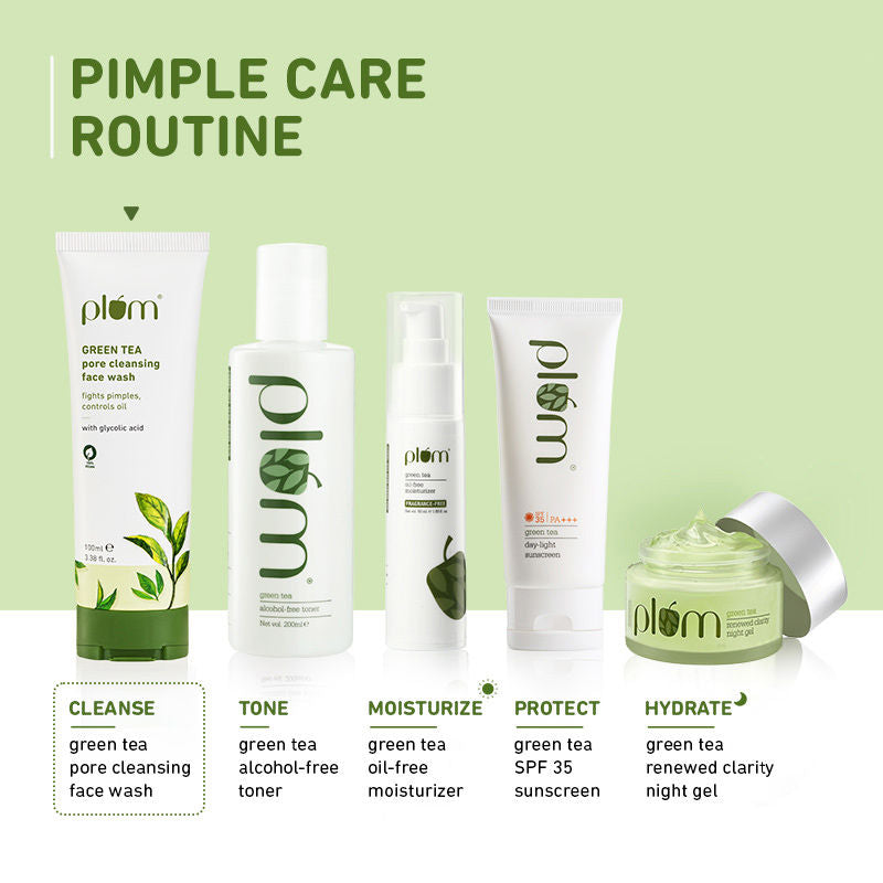 Plum Green Tea Pore Cleansing Face Wash With Glycolic Acid - Fights Acne & Oil For Clear Skin