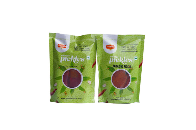 Vellanki Foods Pickles - Tamarind Pickle, Amla Pickle Combo Pack (250 gms Each) Main Image