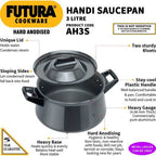 Hawkins Futura Handi Sauce Pan 21 cm Diameter with Lid 3 L (AH3S)
