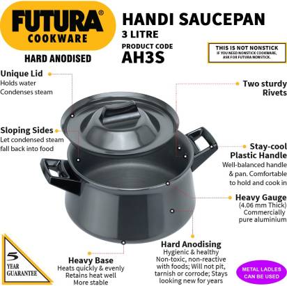 Hawkins Futura Handi Sauce Pan 21 cm Diameter with Lid 3 L (AH3S) Main Image