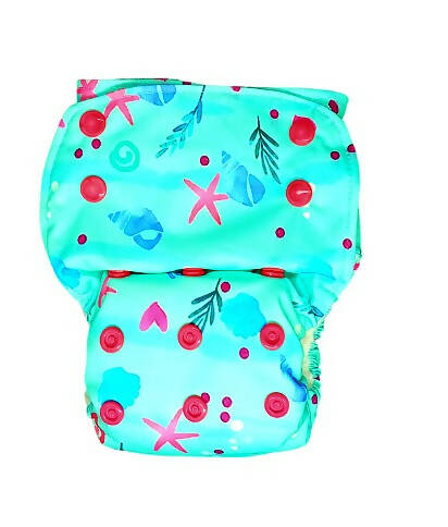Kindermum Nano Pro Aio Cloth Diaper (With 2 Organic Inserts And Power Booster)-Seashore For Kids Main Image