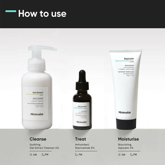 Minimalist Sensitive Skincare Kit - Face Wash, Serum & Moisturizer Main Image