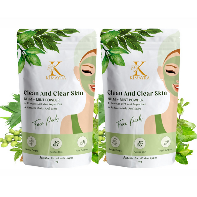 Kimayra Organic Neem + Mint Face Pack Powder For Clean & Clear Skin, Help In Reduce Pimple/Acne, Marks & Scars Hover Image