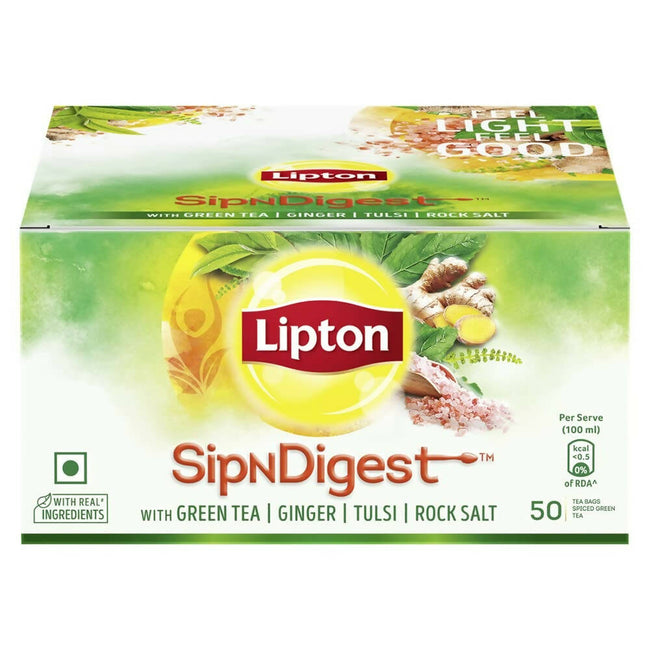 Lipton SipNDigest With Tulsi & Rock Salt Ginger Green Tea Bags Main Image