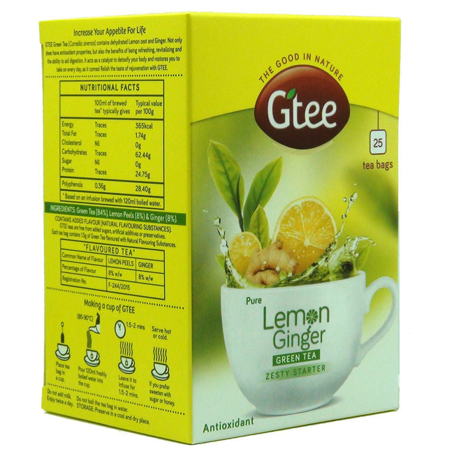 Gtee Green Tea Bags - Lemon & Ginger Main Image