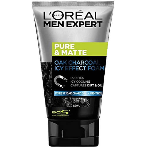 L'Oreal Paris Men Expert Pure & Matte Icy Effect Charcoal Black Foam Hover Image