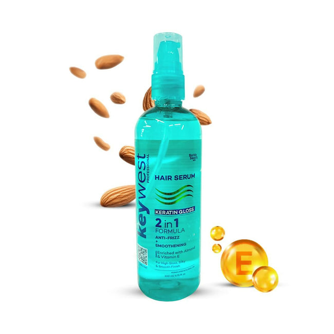 Keywest Professional Keratin Gloss Hair Serum - 2in1 Formula Anti-Frizz + Smoothening Hover Image