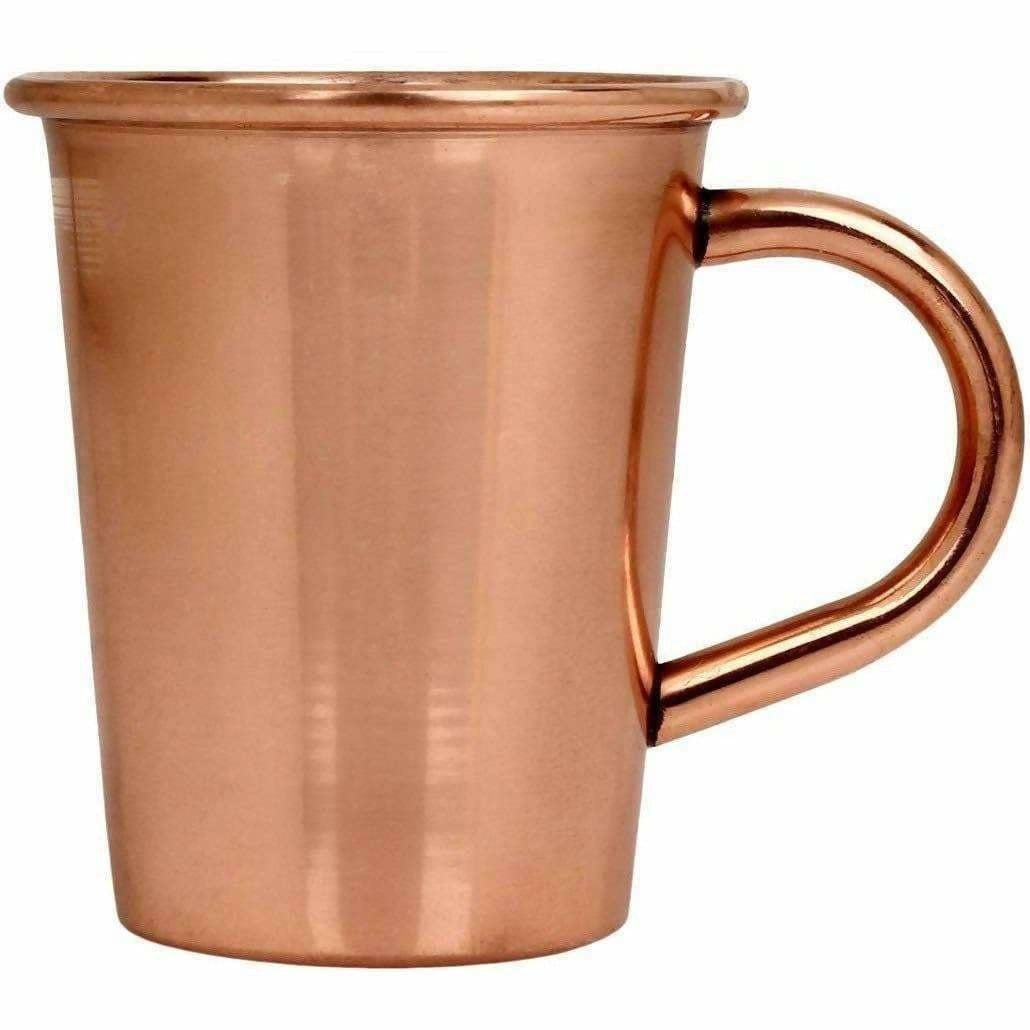 Small Solid Copper Glasses with Handle Set of 4