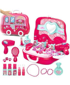 Sardar Ji Ki Dukan Beauty Make Up Case And Cosmetic Set Suitcase With Makeup Accessories For Children Girls- Pink,Plastic,Pack Of 1 Set