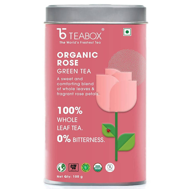 Teabox Organic Rose Green Tea Loose Leaves Hover Image