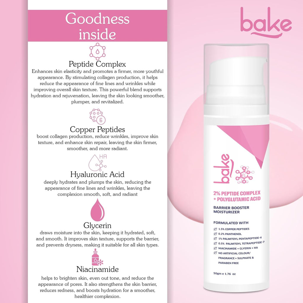 Bake Super Glow+ Glazed Peptide Barrier Repair Moisturizer