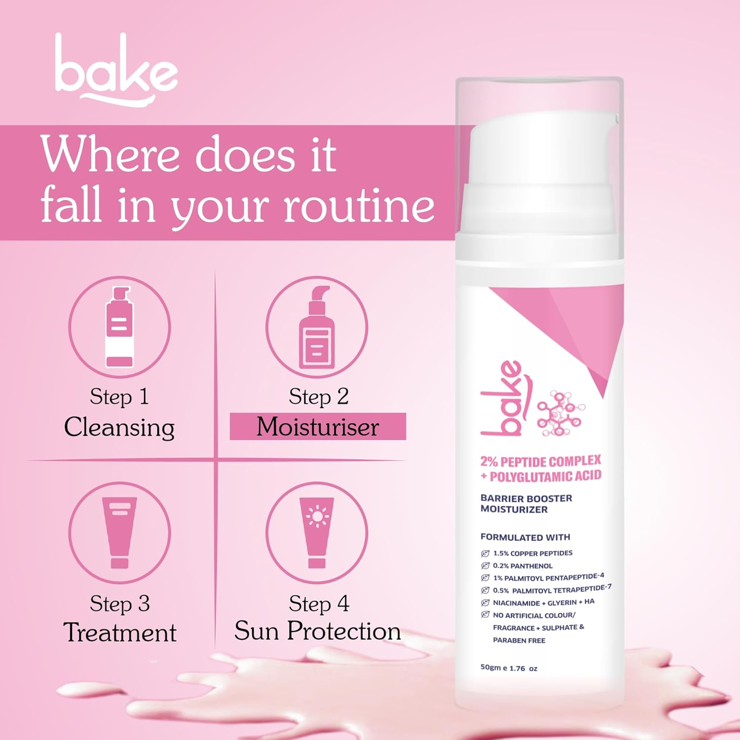 Bake Super Glow+ Glazed Peptide Barrier Repair Moisturizer