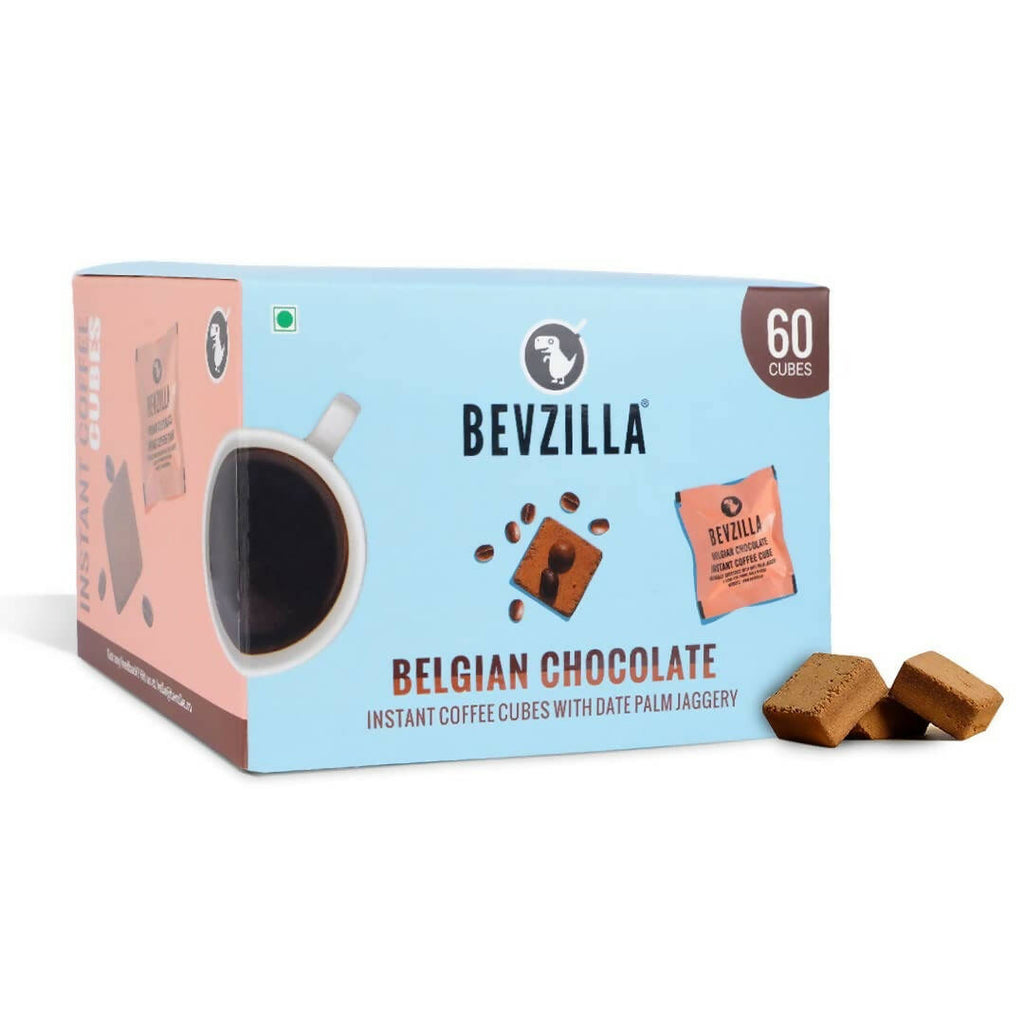 Bevzilla Instant Coffee Cubes Pack with Organic Date Palm Jaggery - Belgian Chocolate