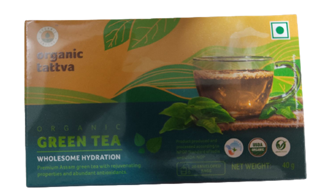 Organic Tattva Green Tea Bags Hover Image