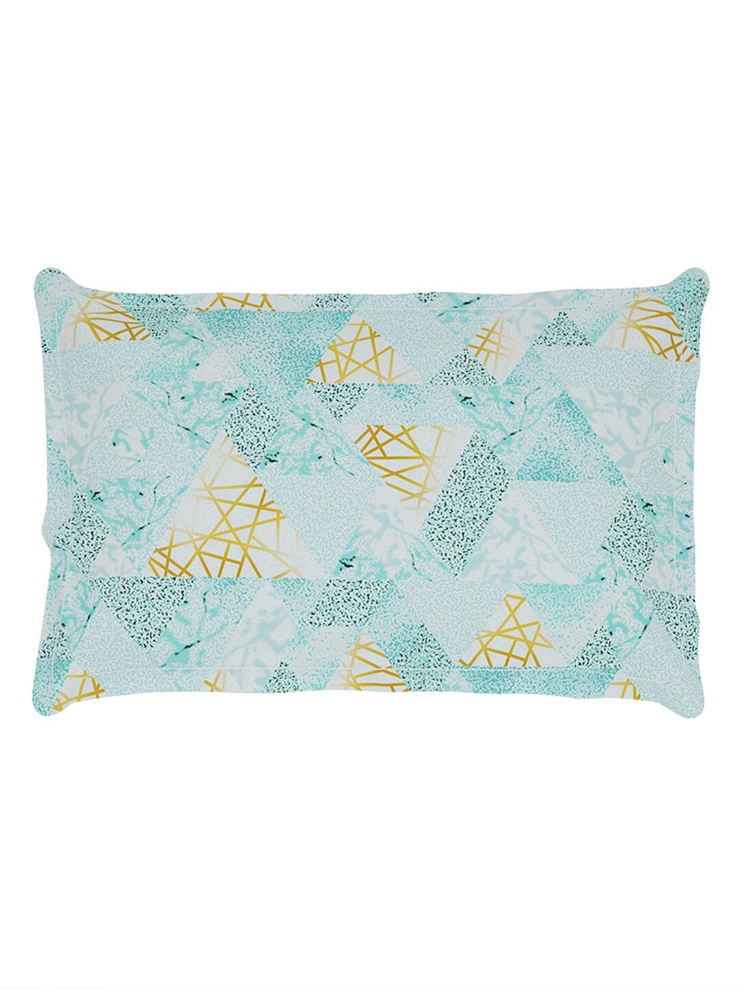 Story@home Blue & Yellow Printed Microfiber 180 TC Bedsheet With Pillow Cover