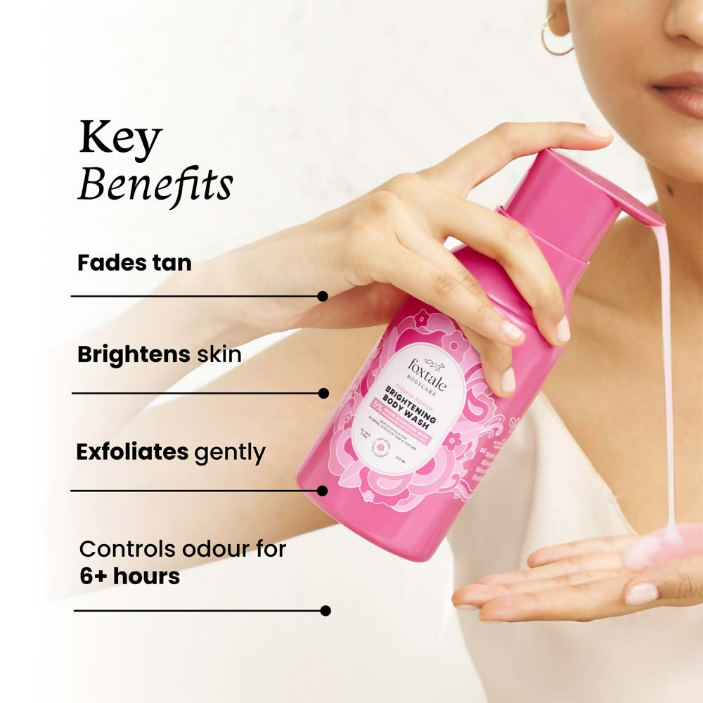Foxtale Brightening Body Wash With Glycolic Acid & Niacinamide For Glowing Skin