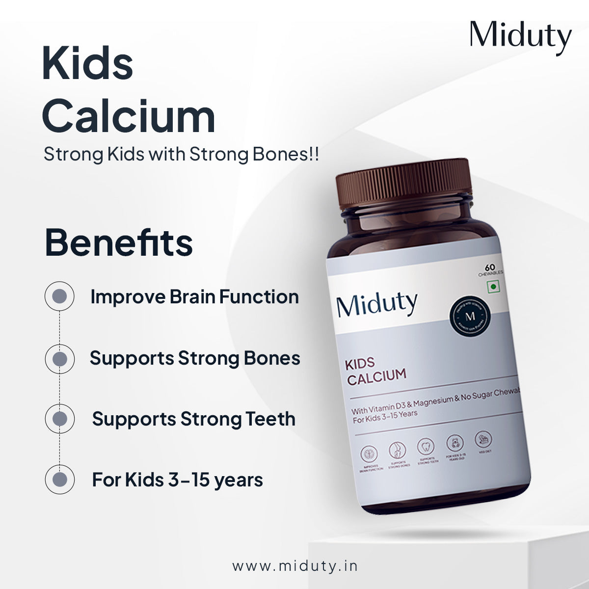 Miduty by Palak Notes Kids Calcium Chewables