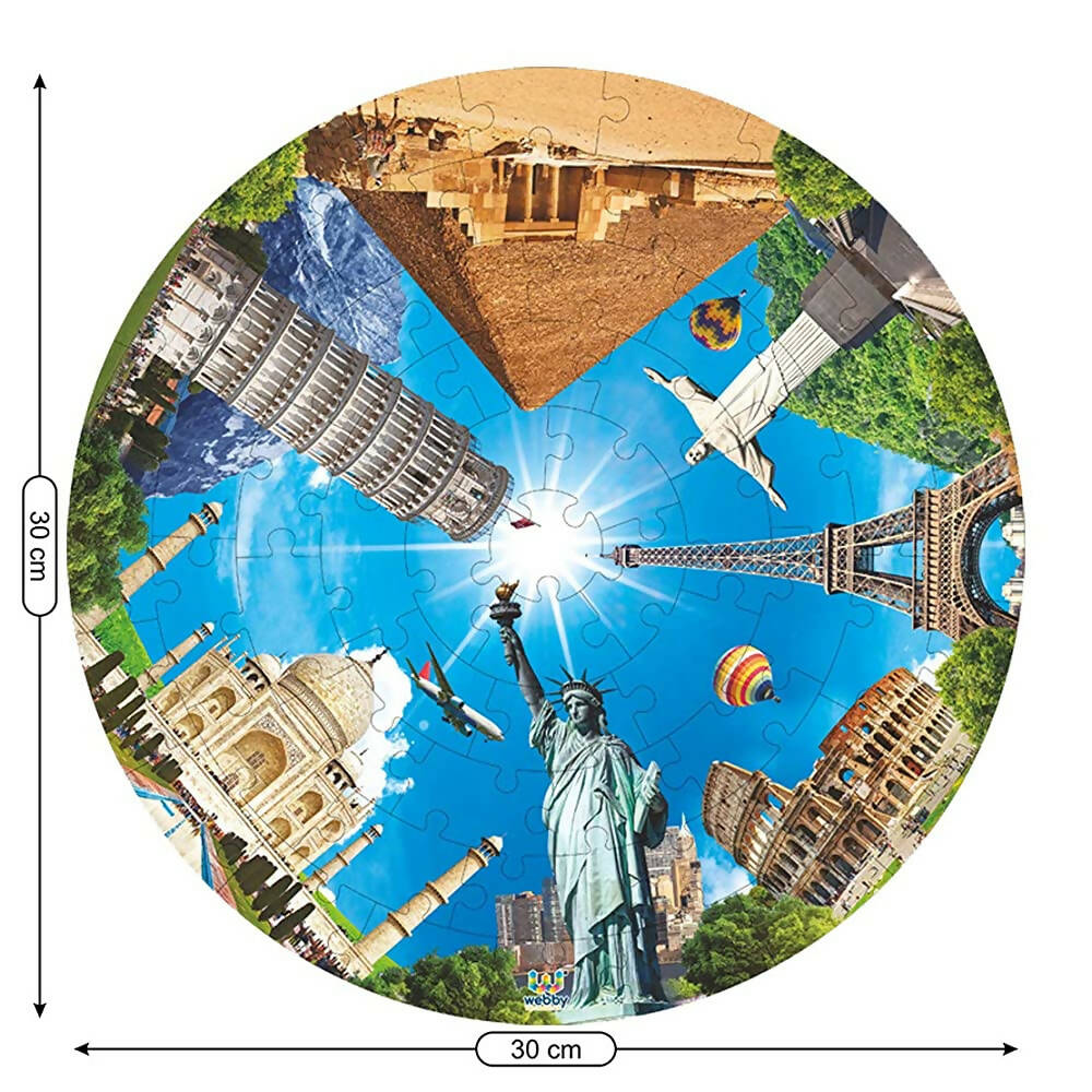 Webby Wooden Seven Wonders of The World Jigsaw Puzzle-60 Pcs