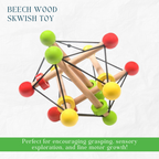 Nesta Toys Newborn Gift Set - Wooden Skwish Rattle, Clacker Rattle, Elephant & Car Teether