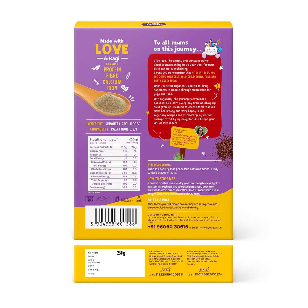 Yogabar Yogababy Sprouted Ragi Mix For Infants, Kids