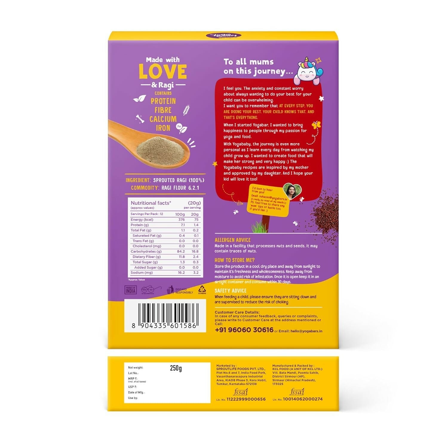 Yogabar Yogababy Sprouted Ragi Mix For Infants, Kids