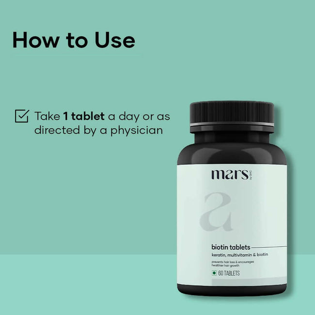 Mars By GHC Hair Biotin Tablets with Keratin, Amino Acids, Grape Seed Main Image
