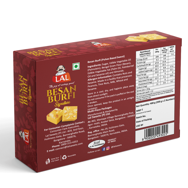 Lal Sweets Besan burfi Main Image