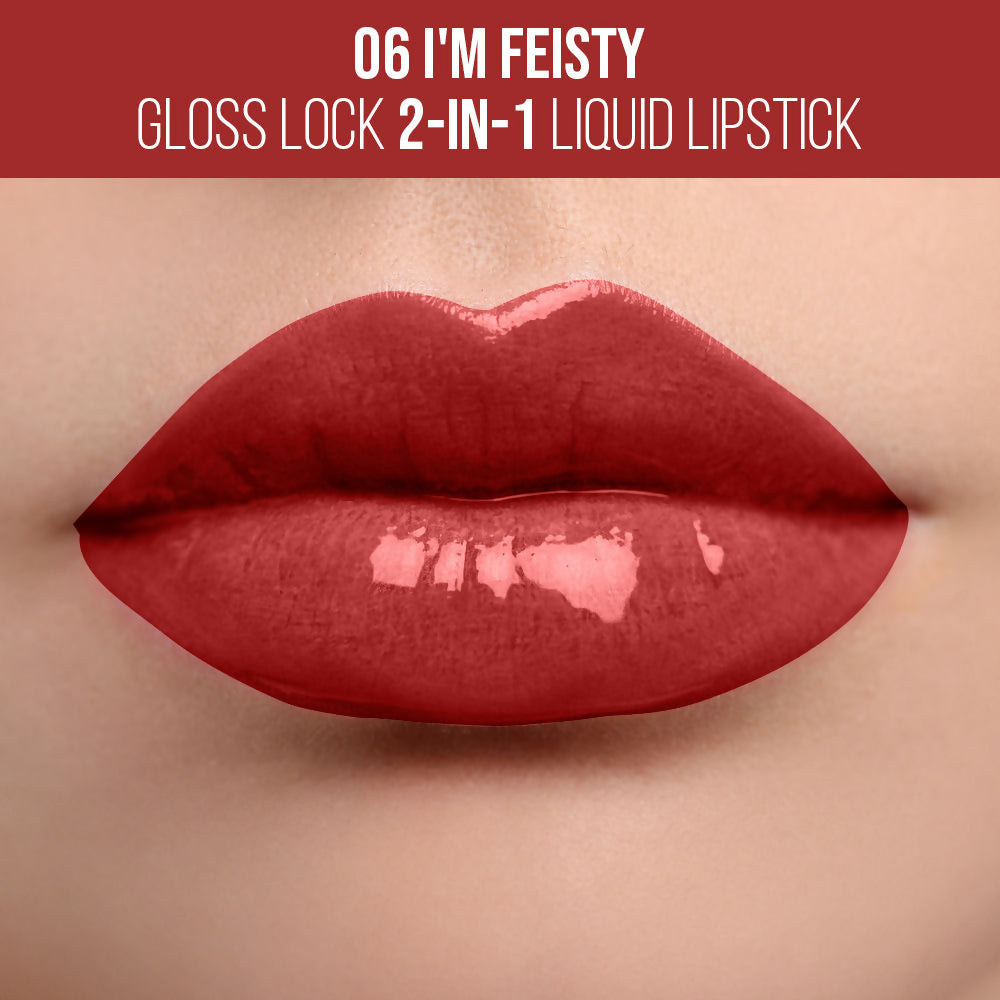 Staze 9To9 Gloss Lock 2-In-1 Liquid Lipstick - 06 Im Feisty