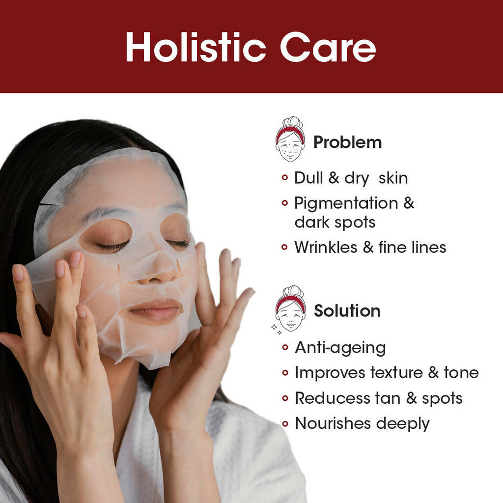 TAC - The Ayurveda Co. Kumkumadi Serum Sheet Mask | with Saffron | for Nourished & Moisturized Skin