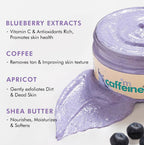 mCaffeine Blueberry Breeze Body Scrub, Exfoliates, Removes Tan, Fruity Blueberry Aroma