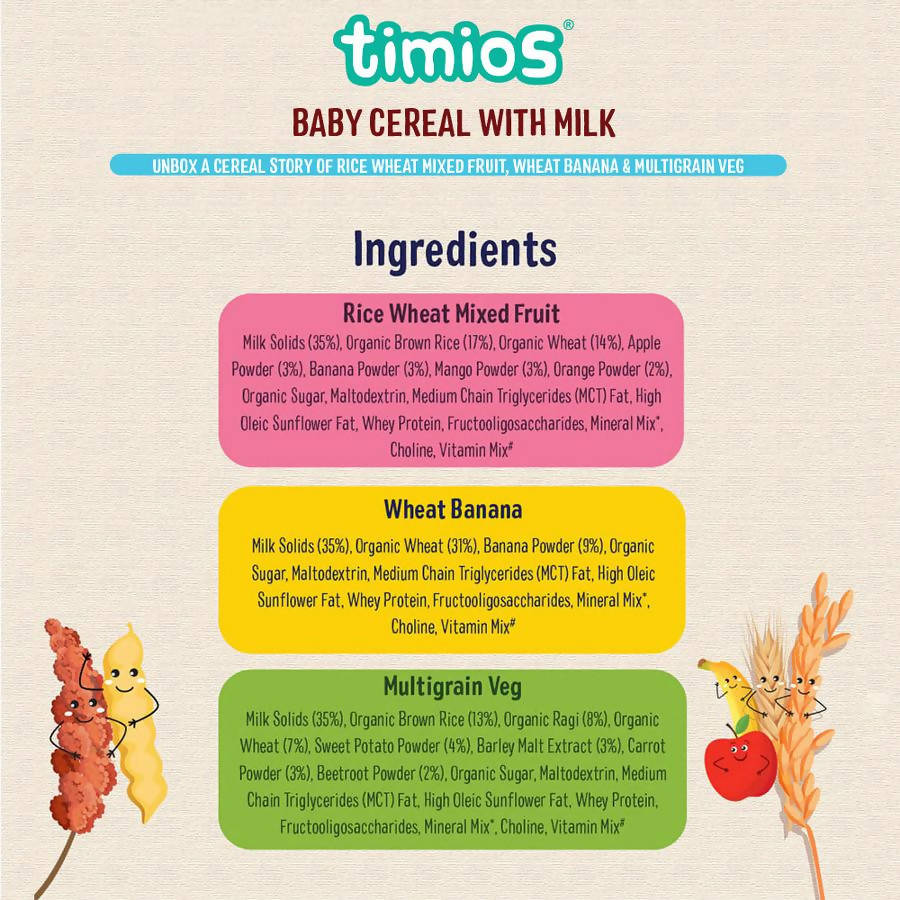 Timios Assorted Organic Baby Cereal